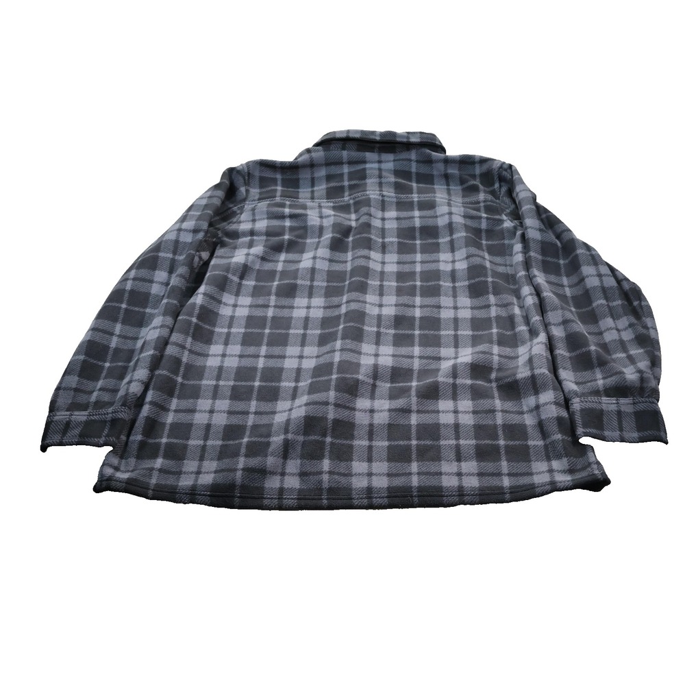 Croft & Barrow‎ Jacket Mens Big 3X Black Gray Plaid Fleece Lined Shacket Warm